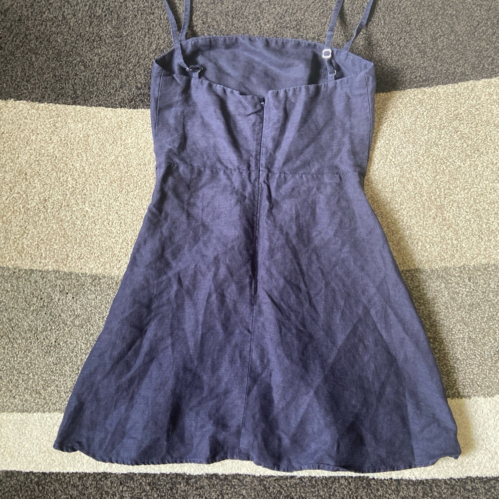Reformation Blue Linen Blend Mini Tank Dress sz 2 - Picture 7 of 9